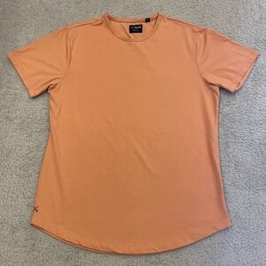 Cuts Clothing AO Curve Hem T-Shirt Mens XL Pink Salmon Pyca Pro Crewneck